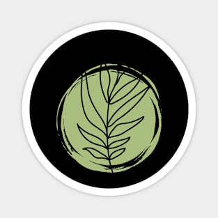 Green Plant Line Art Magnet